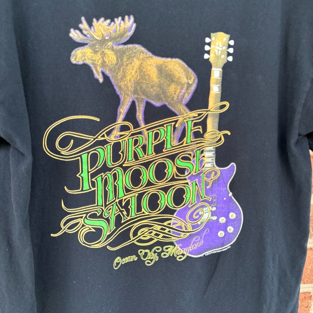 Purple Moose Saloon Graphic Tee - Black with Purple & Gold - Picture 8 of 9